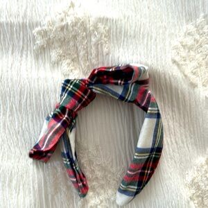 Janie and Jack-Bradbury Red Plaid Holiday bow headband. One size